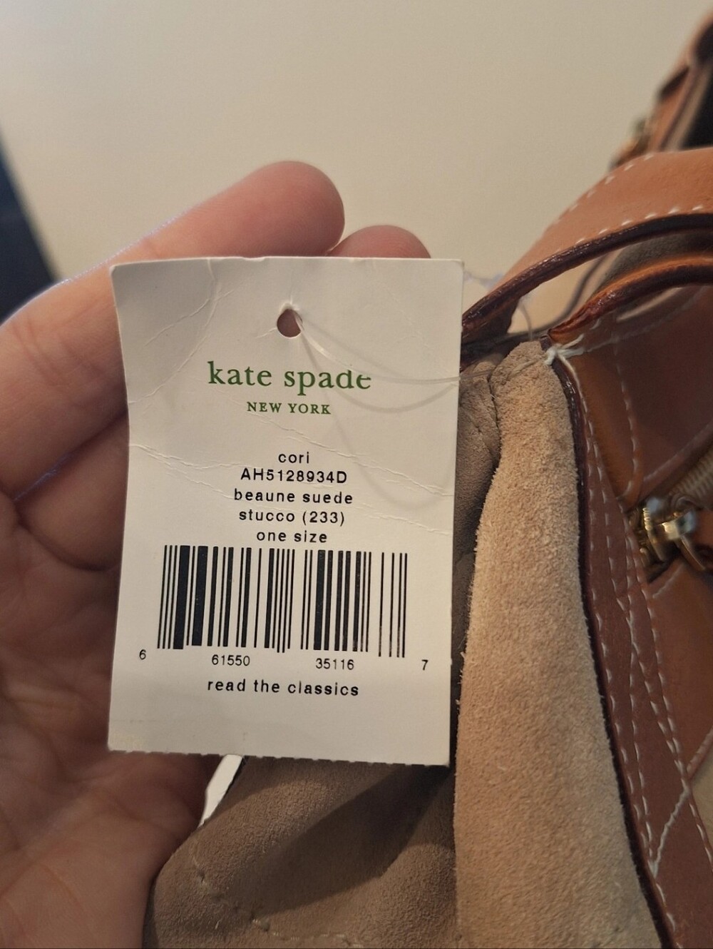 Kate Spade Tan Suede Top Handle Bag NWOT - Picture 8 of 10